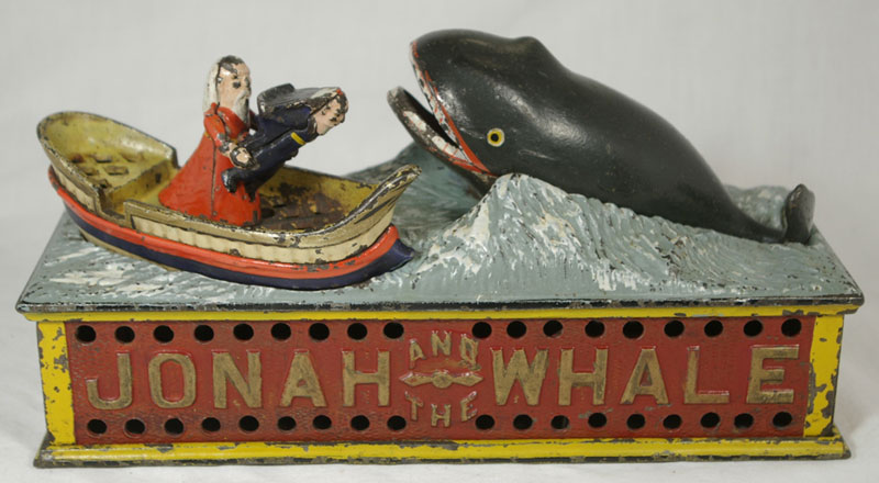 Antique Jonah & the Whale Mechanical Bank